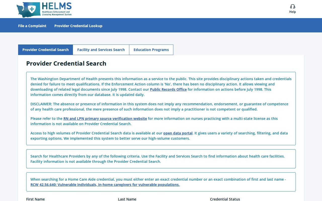 Mountlake Terrace people search with Washington provider credentials